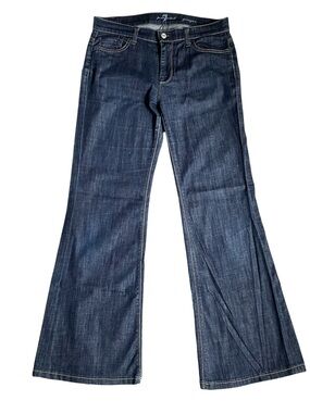 7 For All Mankind Ginger Jeans Womens 30 Dark Wash Wide Leg Flare Y2K